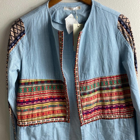 Patchwork Cardigan Women's Small Blazer Indie Boho Layering Granola Drapey - Picture 7 of 8